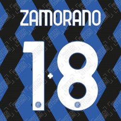 Zamorano 1+8 (Official Inter Milan 2020/21 Home Club Name and Numbering)